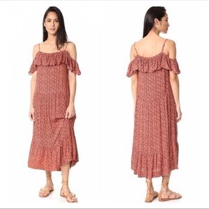 Rebecca Minkoff Lapaz cold Shoulder Floral Midi Dress Size 8